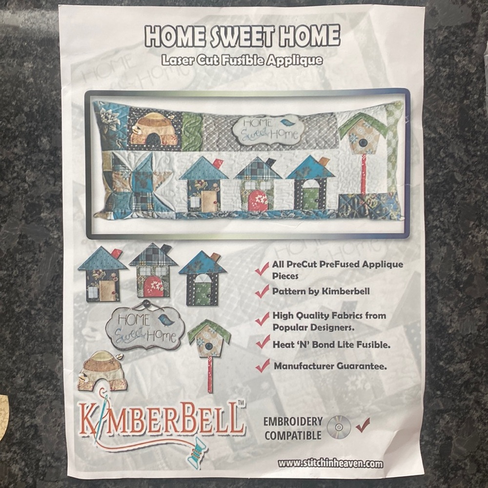 Kimberbell Home Sweet Home Bench Pillow Kit